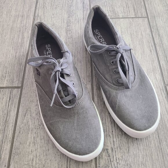Sperry Top-Sider men's grey boat shoes fashion sneakers size 8 M - Picture 3 of 10